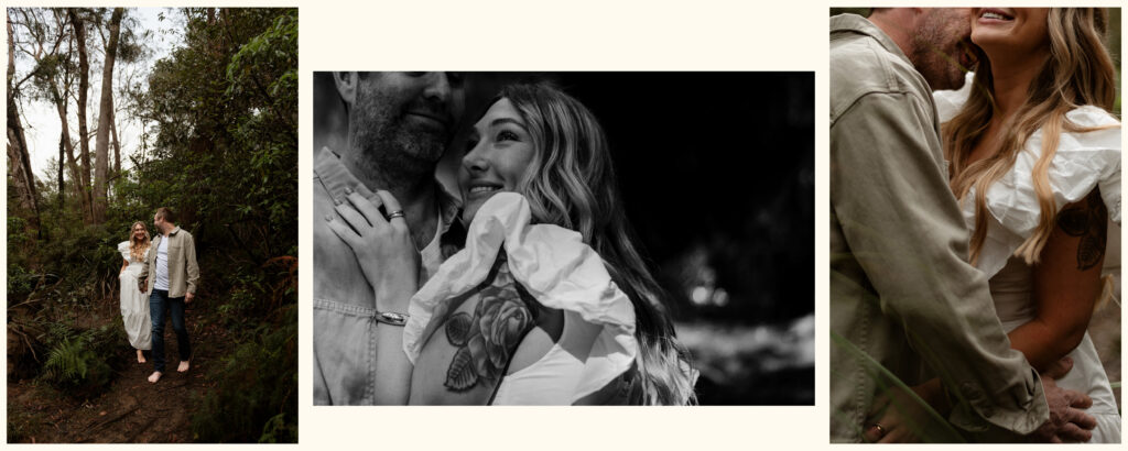 Couple laughing together feeling comfortable couples photography session Sydney, feeling natural in front of camera, Carolina Morgan Photography