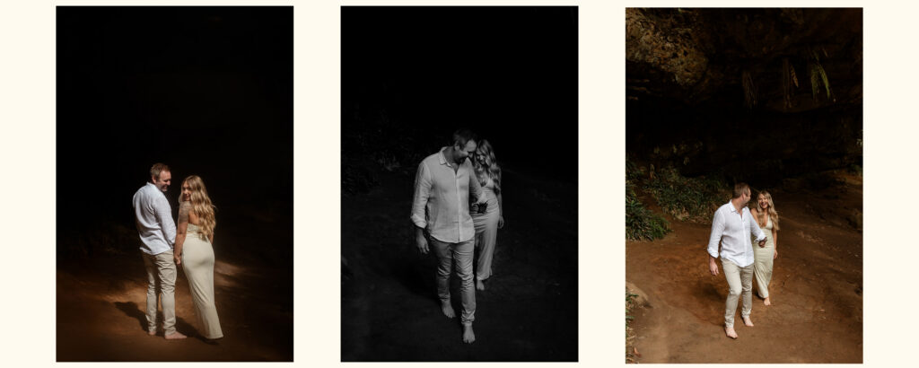 Couple walking together laughing during adventure couples photography session in the Blue Mountains, Carolina Morgan Photography