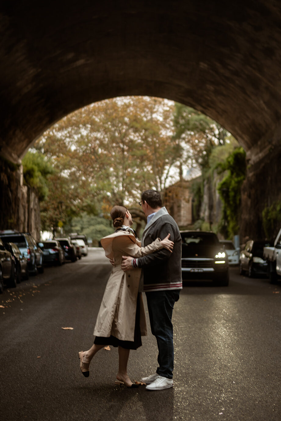 Couple in layered outfits during winter couples session South Coast NSW, natural relaxed photography Carolina Morgan