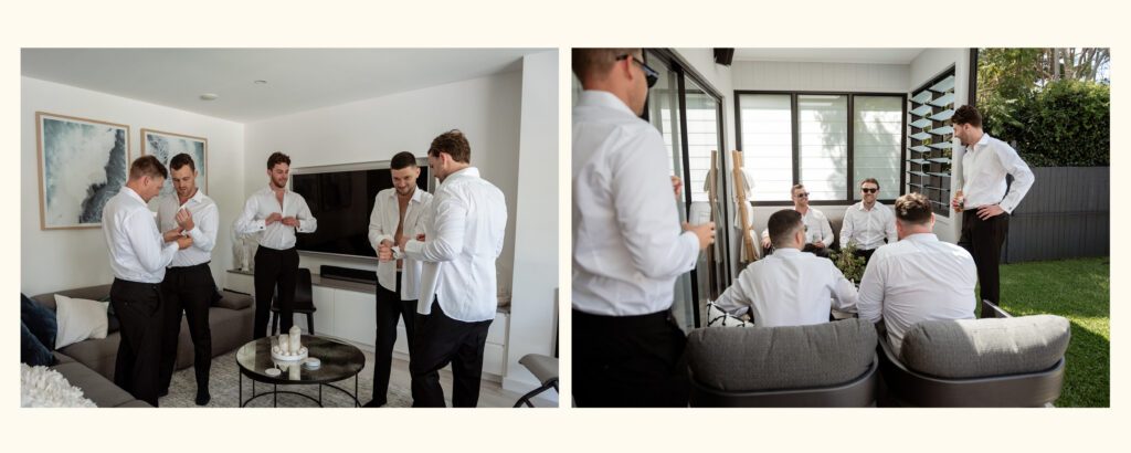 groom wedding day preparation candid photo by Sydney wedding photographer Carolina Morgan